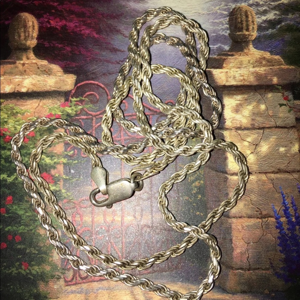 Sterling Silver Solid Rope Chain 24” - image 1